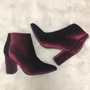 Burgundy/Oxblood Suede Booties